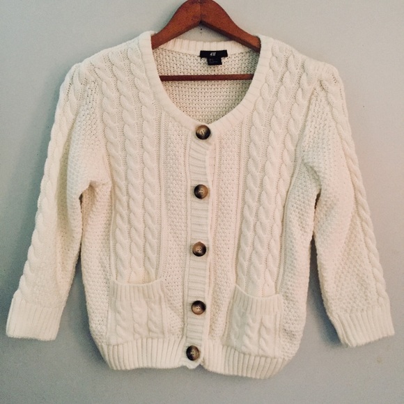 hm white cardigan
